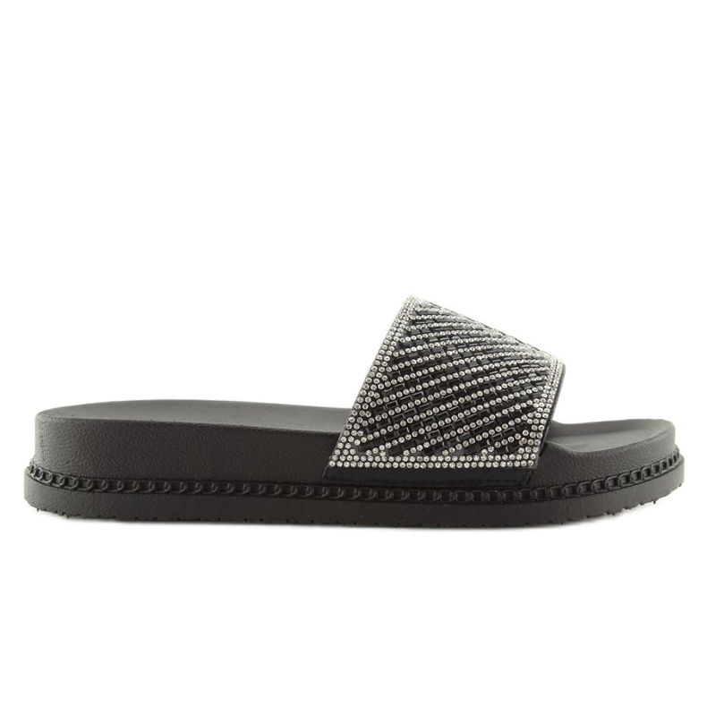 Crne papuče sa kubnim cirkonijem 966 Crna crno