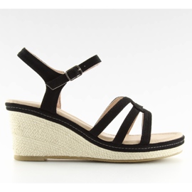 Crne sandale na nisku potpeticu SR-2817 Crna