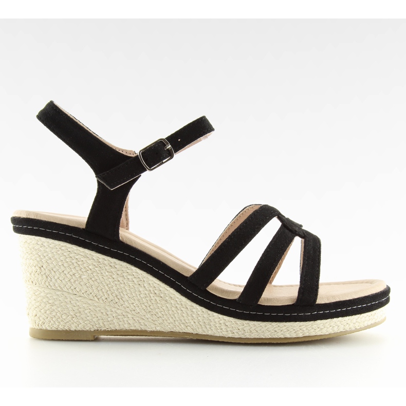 Crne sandale na nisku potpeticu SR-2817 Crna crno