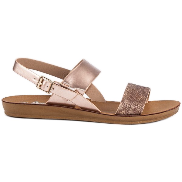 American Club Ravne američke sandale smeđa