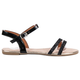 American Club Crne ravne američke sandale crna