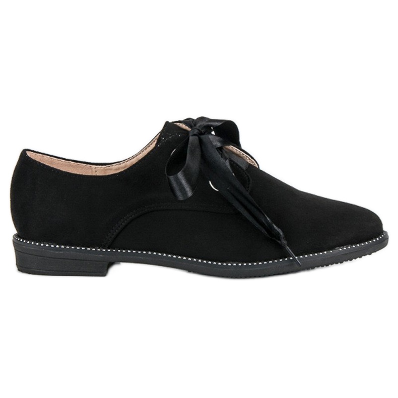 Cipele sa satenskom vrpcom crno