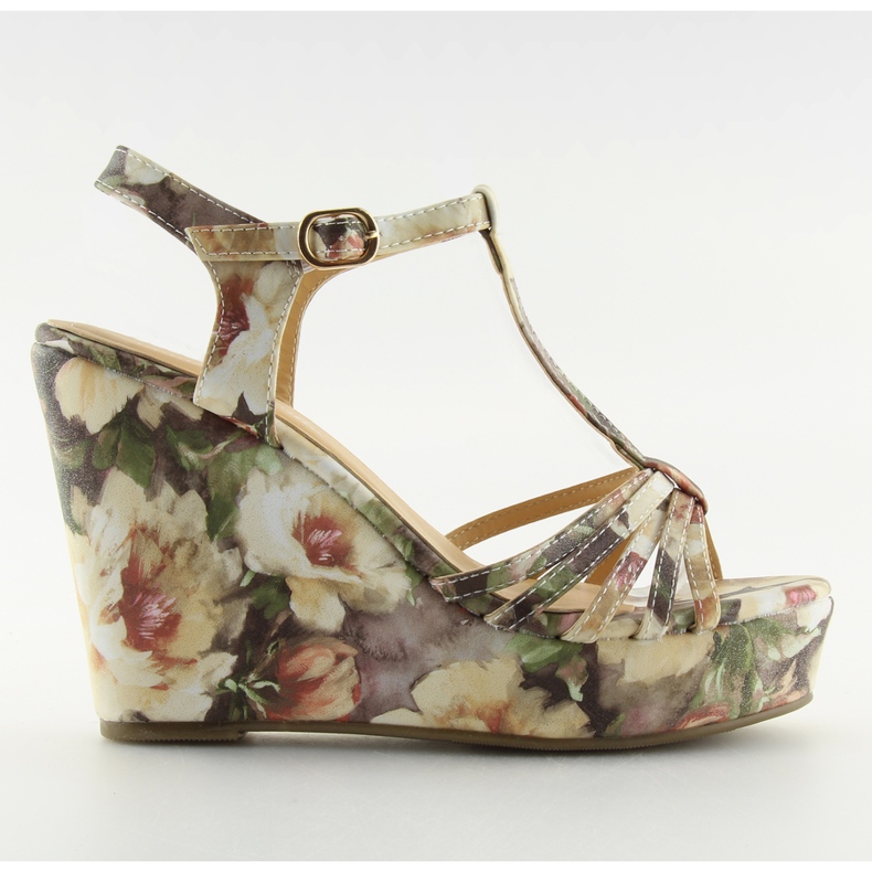 Sandale na klin YX-17 bež