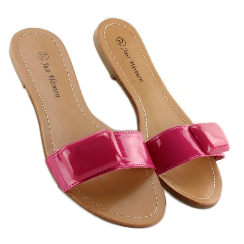 Papuče s remenom 8293-60 Fuksija roza ružičasta
