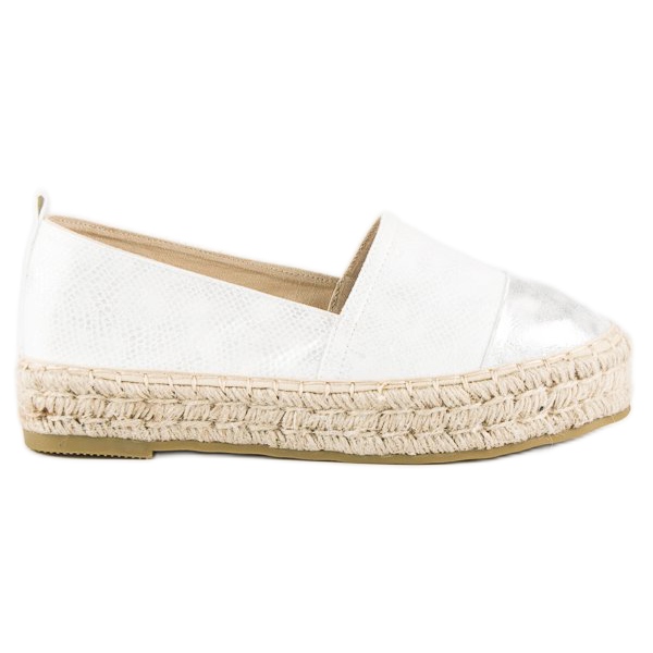 Slip-on espadrile na platformi bijela