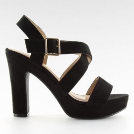 Crne sandale na stup BJ1602-SD crne crna