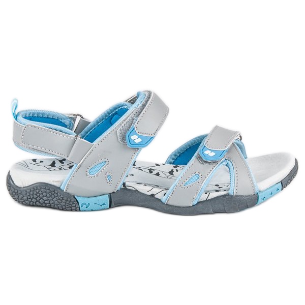 Hasby Ženske sandale na čičak siva