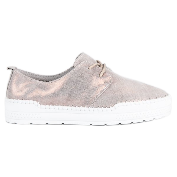 Filippo Zavezane kožne cipele siva