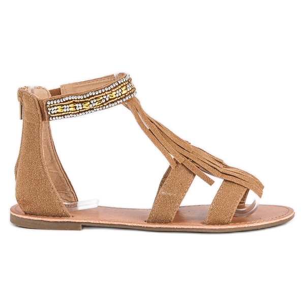 Evento Boho smeđe sandale smeđa