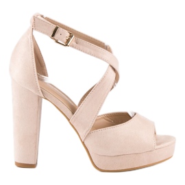 Sandale na visokom stupu smeđa višebojan