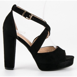 Sandale na visokom stupu crna