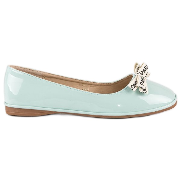 Ideal Shoes Mint lakirane balerinke zelena