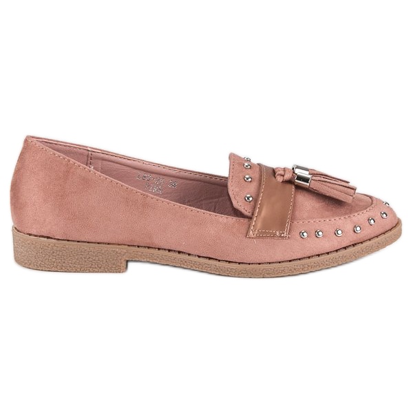 Ružičaste mokasine s resama ružičasta