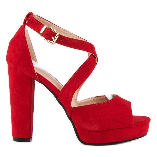 Sandale na visokom stupu crvena