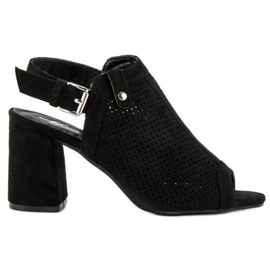 Ažurirane sandale s gornjim dijelom crna