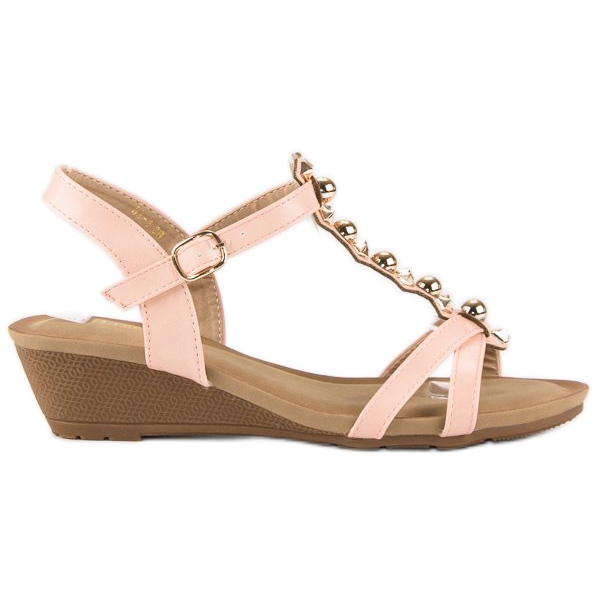 Ružičaste sandale na klin ružičasta