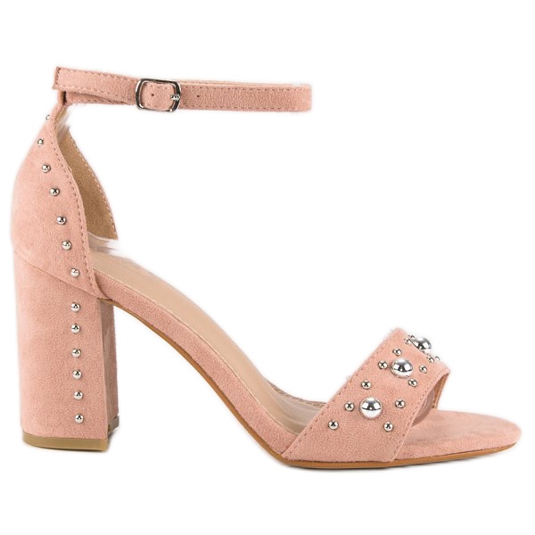 Udobne sandale na stupić ružičasta