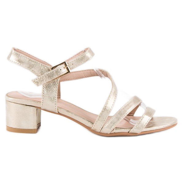 Ideal Shoes Ravne sandale žuta boja