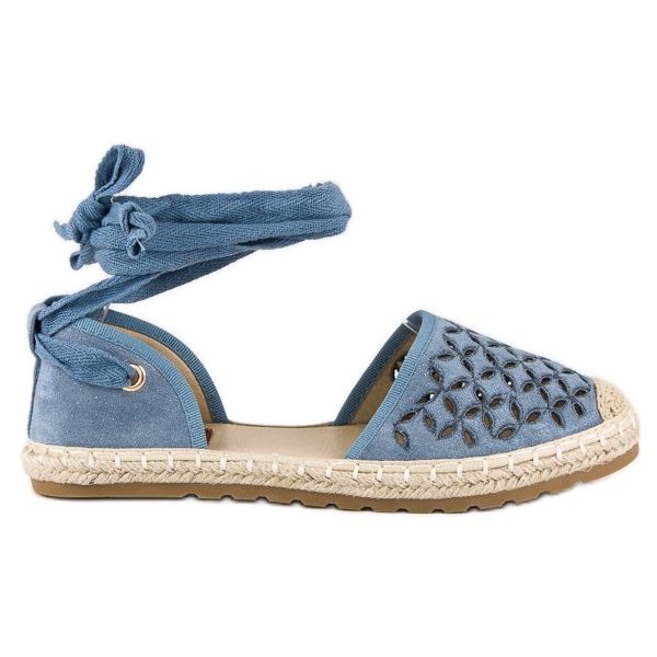 Sweet Shoes Zavezane espadrile plava
