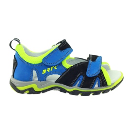 Sandale na čičak Bartek 16187 kobalt crna plava zelena