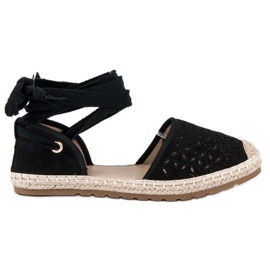 Sweet Shoes Zavezane espadrile crno