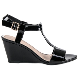 Filippo Lakirane sandale na klin crna