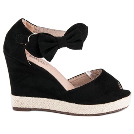 Seastar Espadrile na klin s mašnom crna