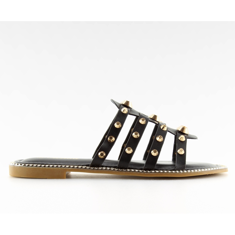 Crne papuče sa kopčama 99-41 Crna crno