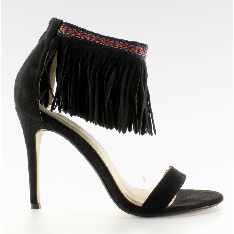 Sandale etno uzorka s resama GD-16-5247 Crna crno