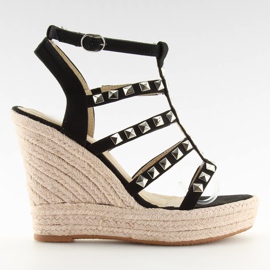 Crne Espadrile na klin 3811-17 Crne crna