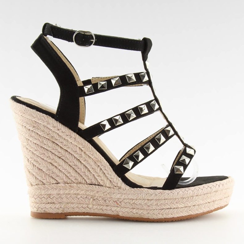 Crne Espadrile na klin 3811-17 Crne crno