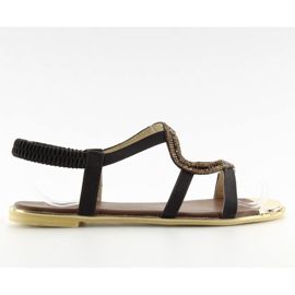 Asimetrične crne sandale 4157 Crna