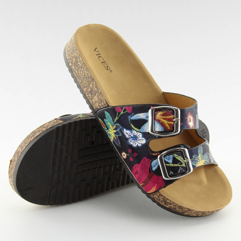 Crne papuče od pluta 6231 crno