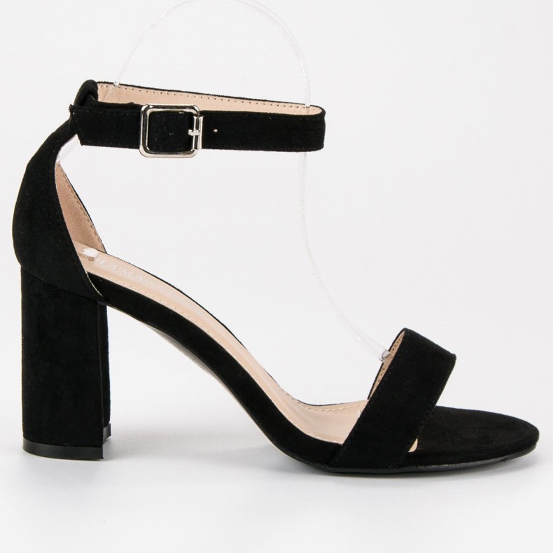 Diamantique Sandale od antilopa na stupicu crno