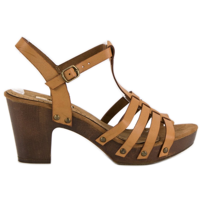 Corina Lagane sandale na stupu smeđa