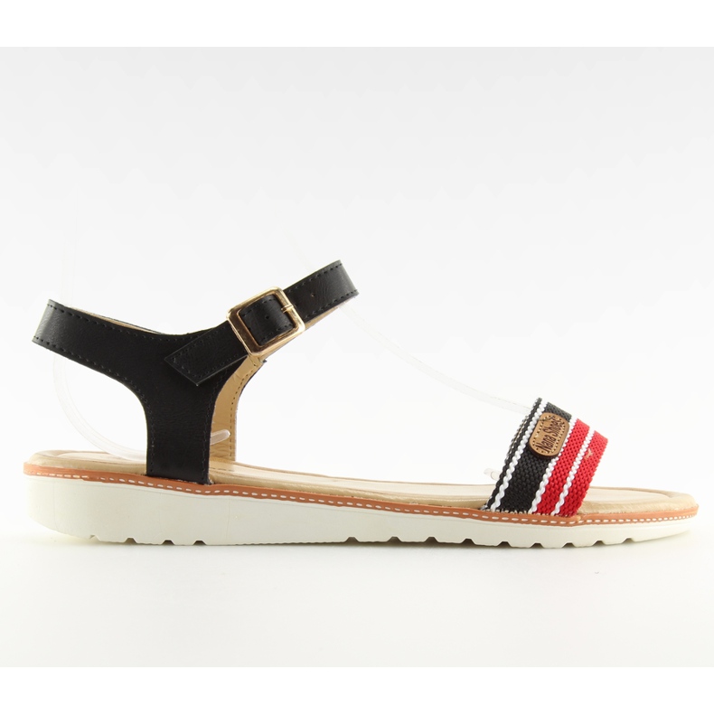 Crne sandale na ravnom potplatu J1024-A5 Crne crno