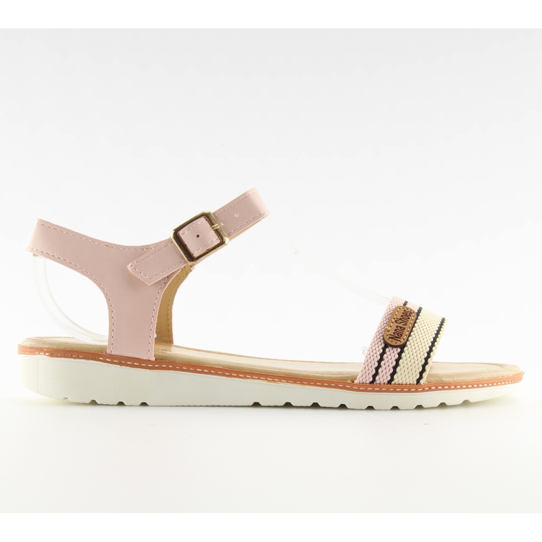 Ružičaste sandale na ravnom potplatu J1024 ružičasta