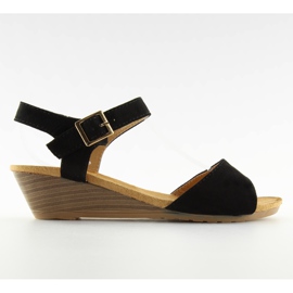 Crne sandale na nisku potpeticu LS-89015 crna