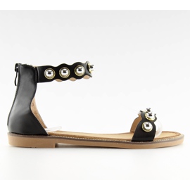 Crne VS-376 Crne sandale na gležnjače crna