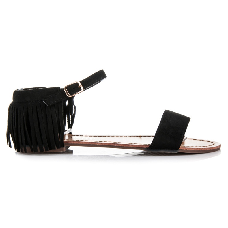 Queen Vivi Ravne sandale s resama crno