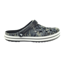 American Club Kroks camo sandale za začepljene papuče crna siva zelena