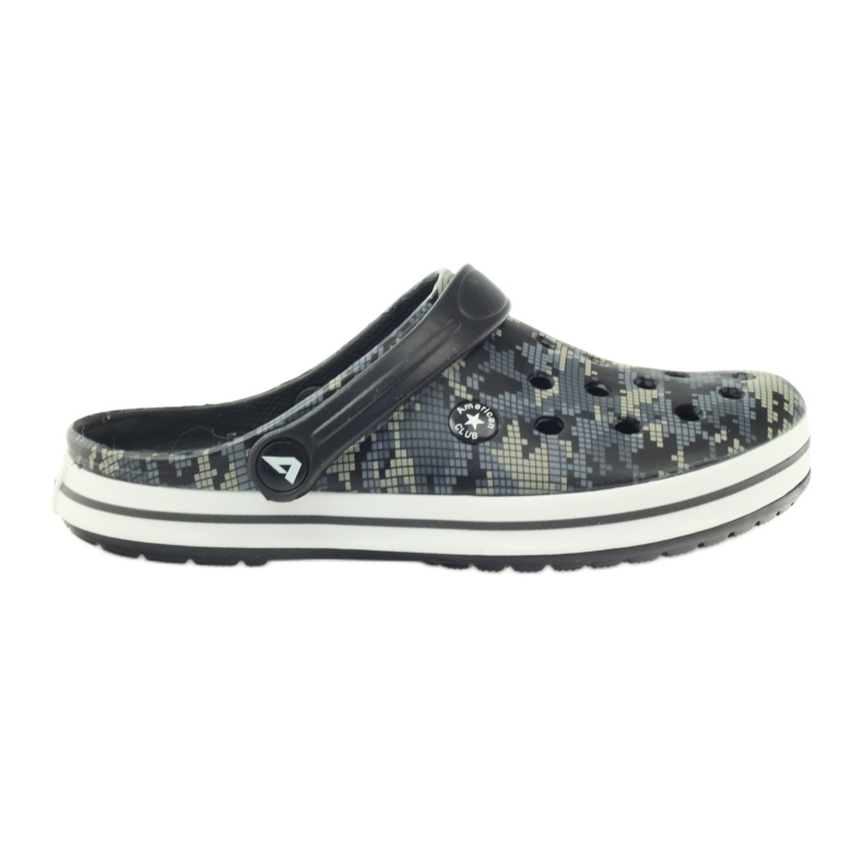 American Club Kroks camo sandale za začepljene papuče crno siva zelena