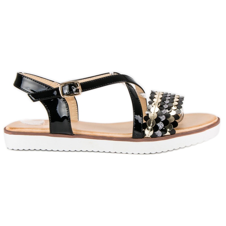 Vices Patentirane sandale s porocima crno žuta boja