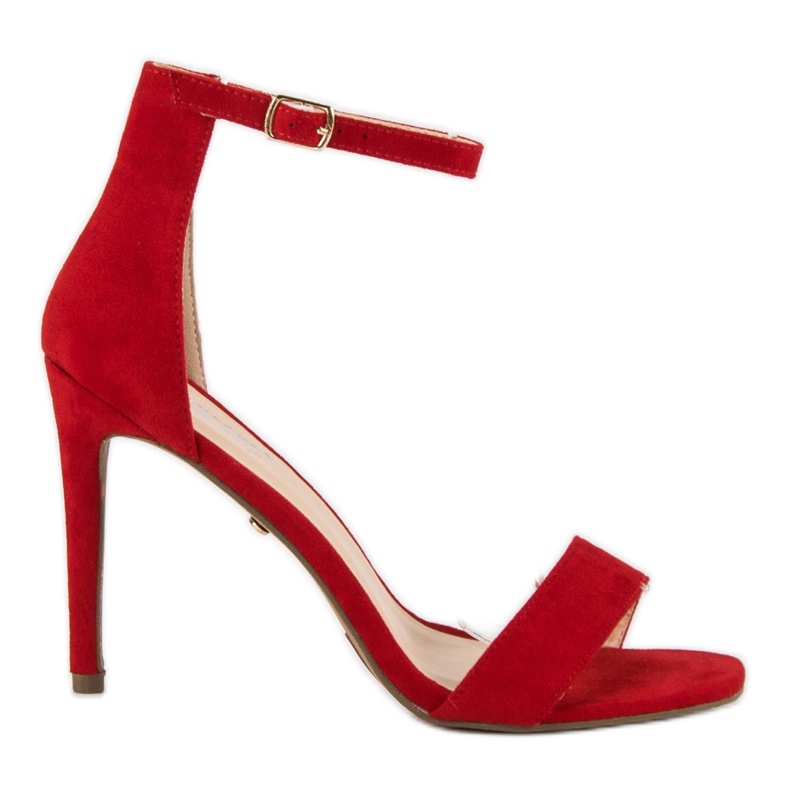 Seastar Sandale od antilopa na visokoj potpetici crvena