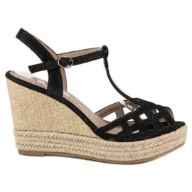 Corina Udobne sandale na klin crna