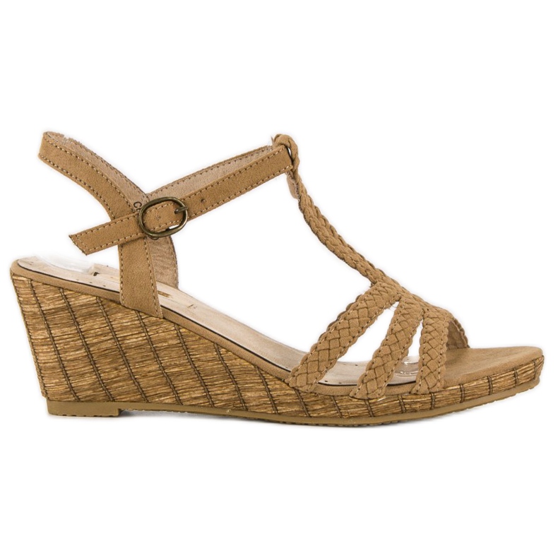 Corina Udobne sandale na klin smeđa