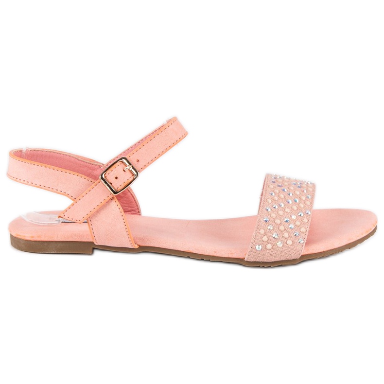 Vices Elegantne ravne sandale s porocima ružičasta
