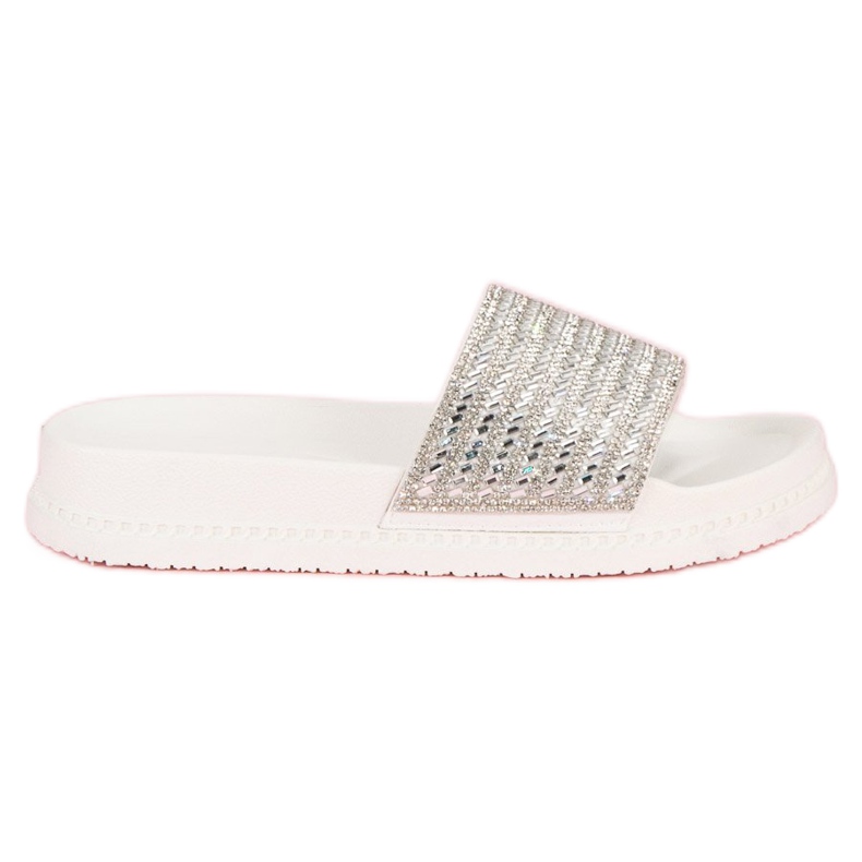 Bijele papuče s kristalima bijela