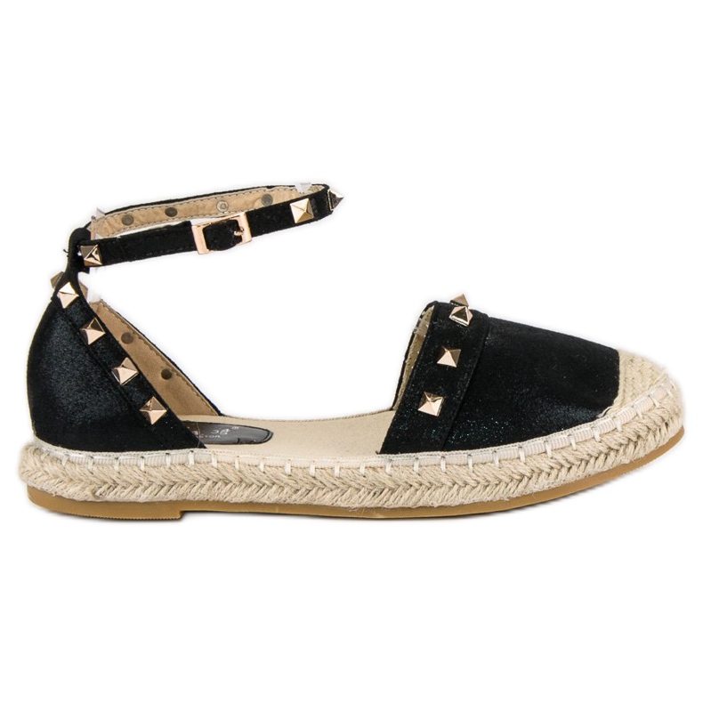 Fama Crne espadrile sandale crno