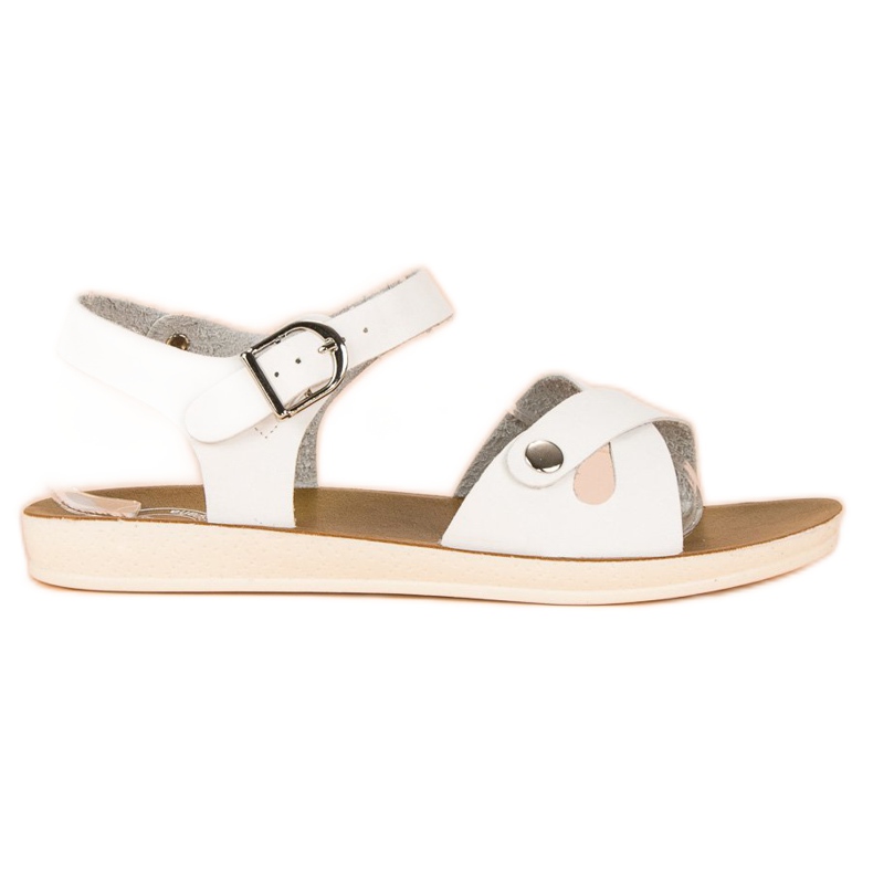 Bijele sandale s kopčom bijela